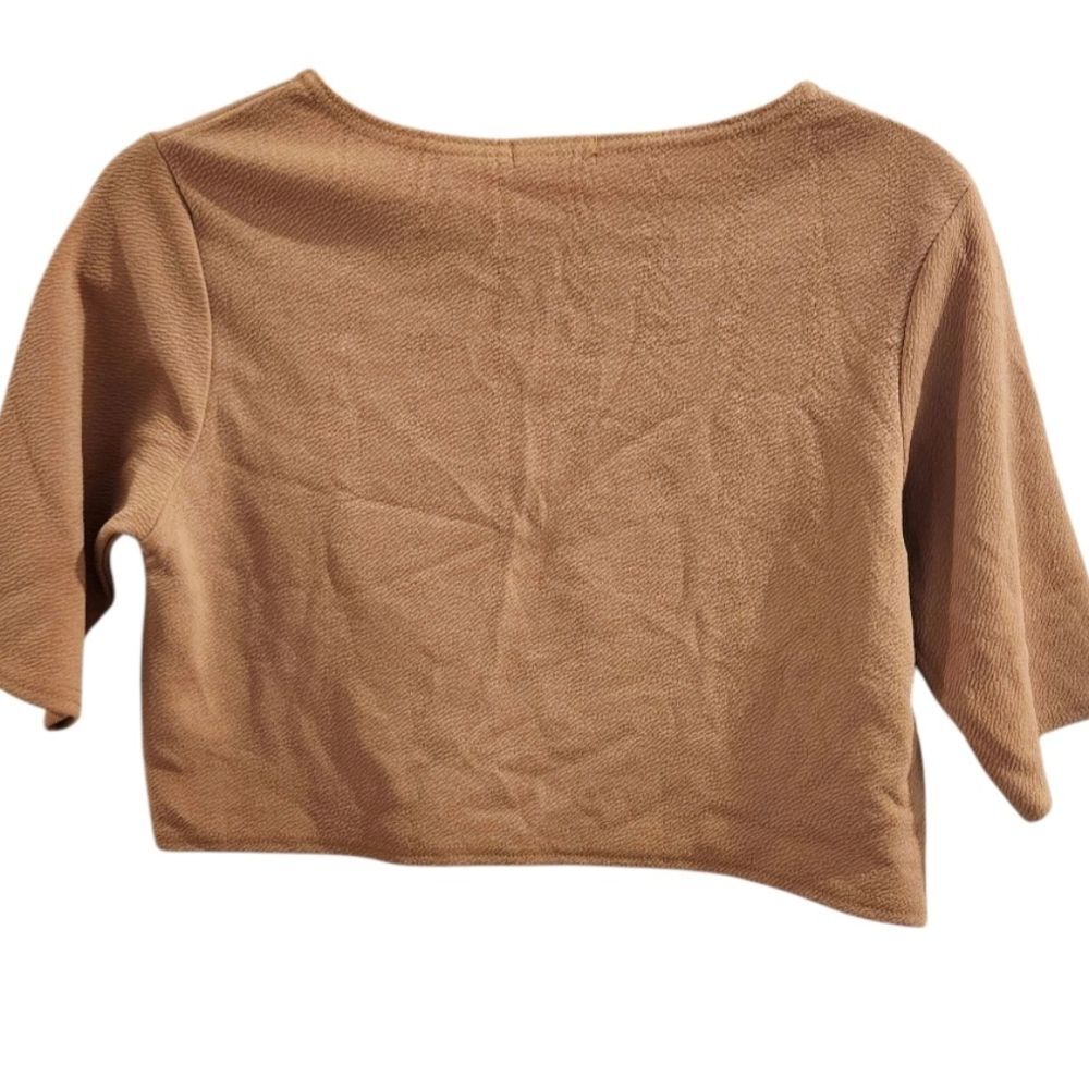 BOOHOO Tan Crop Top Festival Beach SZ 4 US - Picture 5 of 8